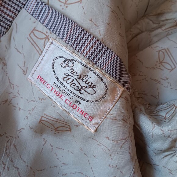 Blazer Jacket 44R Vintage Western Cowboy Plaid Rancher 1980's Prestige West - Picture 5 of 9